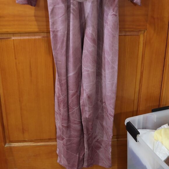 Menu Vintage 80s Tie Dye Purple Lavender Jumpsuit Belted Made in USA Size 10 - Picture 13 of 16
